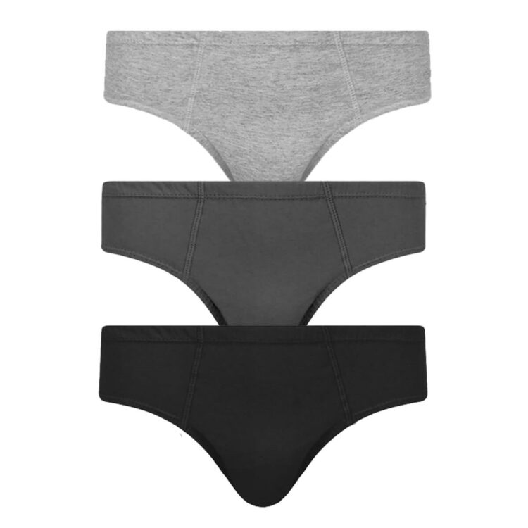 Cueca Masculina Kit 3 Peças Algodão Slip Grey