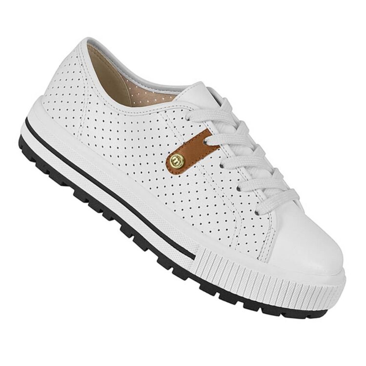 Tênis Feminino Casual Moleca Napa Turim Branco