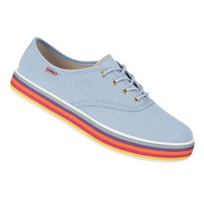 Tênis Feminino Casual Moleca Lona Sider Azul Claro