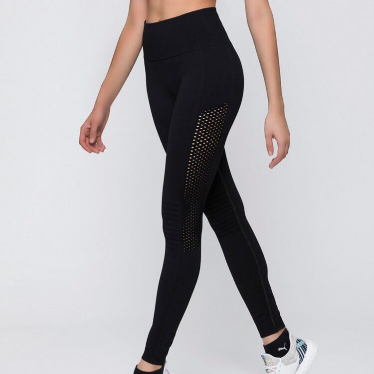 Calça Feminina Legging Lycra Fit Sem Costura Preta