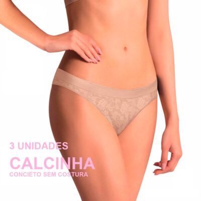 Calcinha Feminina 3 Peças Microfibra Sem Costura