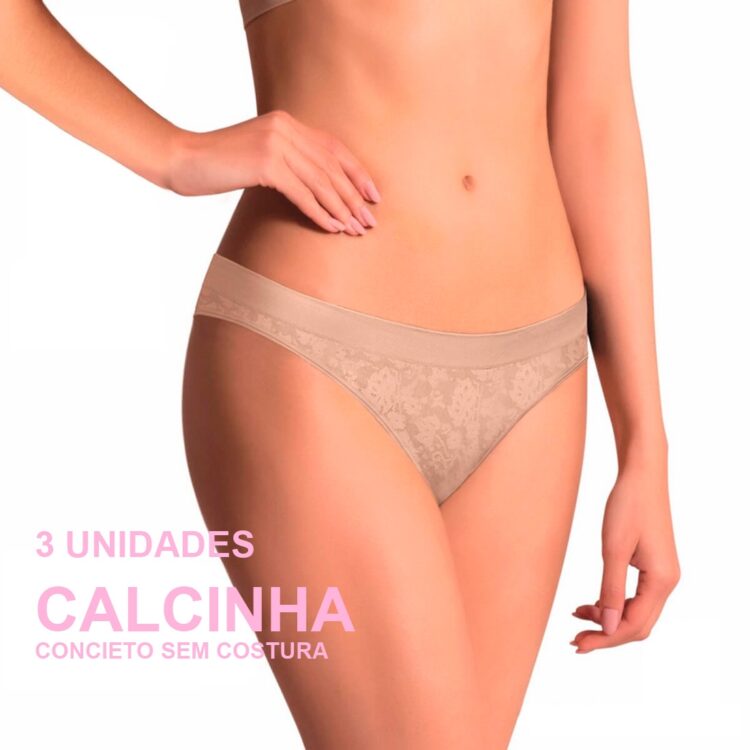 Calcinha Feminina 3 Peças Microfibra Sem Costura