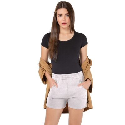 Shorts Feminino Moletom Premium Cinza