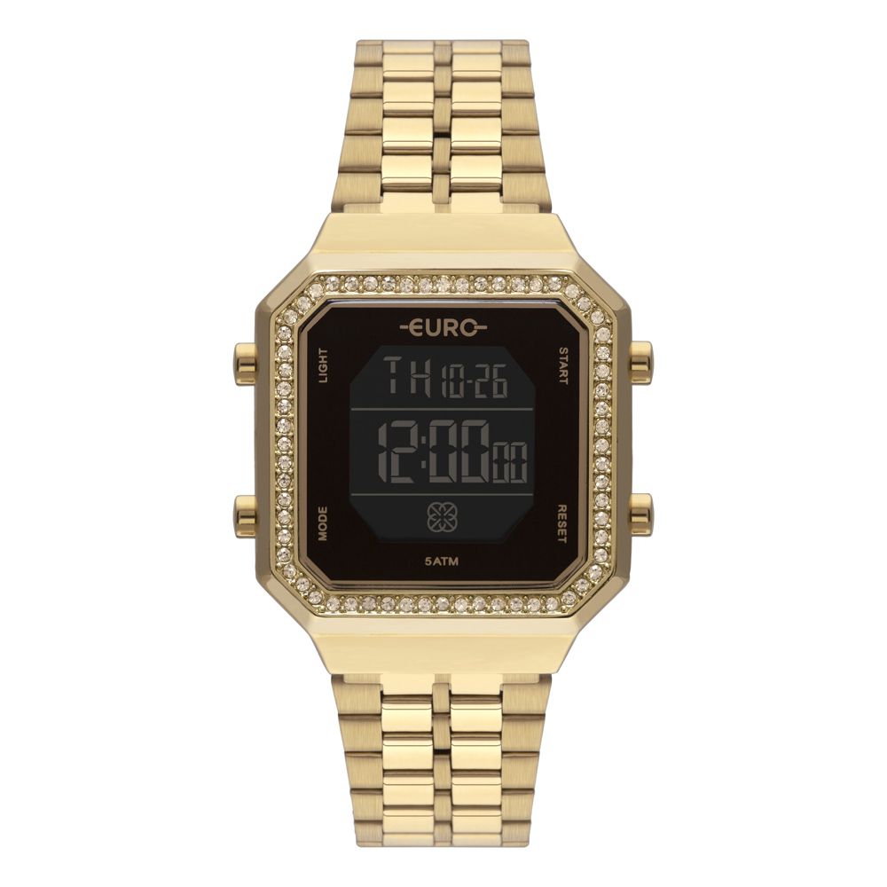 Relógio Euro Fashion Fit Diamond Dourado Feminino  EUBJK032AB/4P