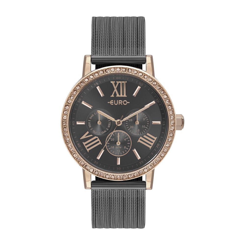 Relógio Feminino Euro Multiglow Party Rose e Preto EU6P29AHK/5F