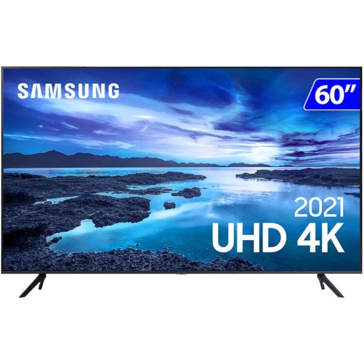 Smart Tv 60" Uhd 4k Samsung Un60au7700gxzd Cinza Titan