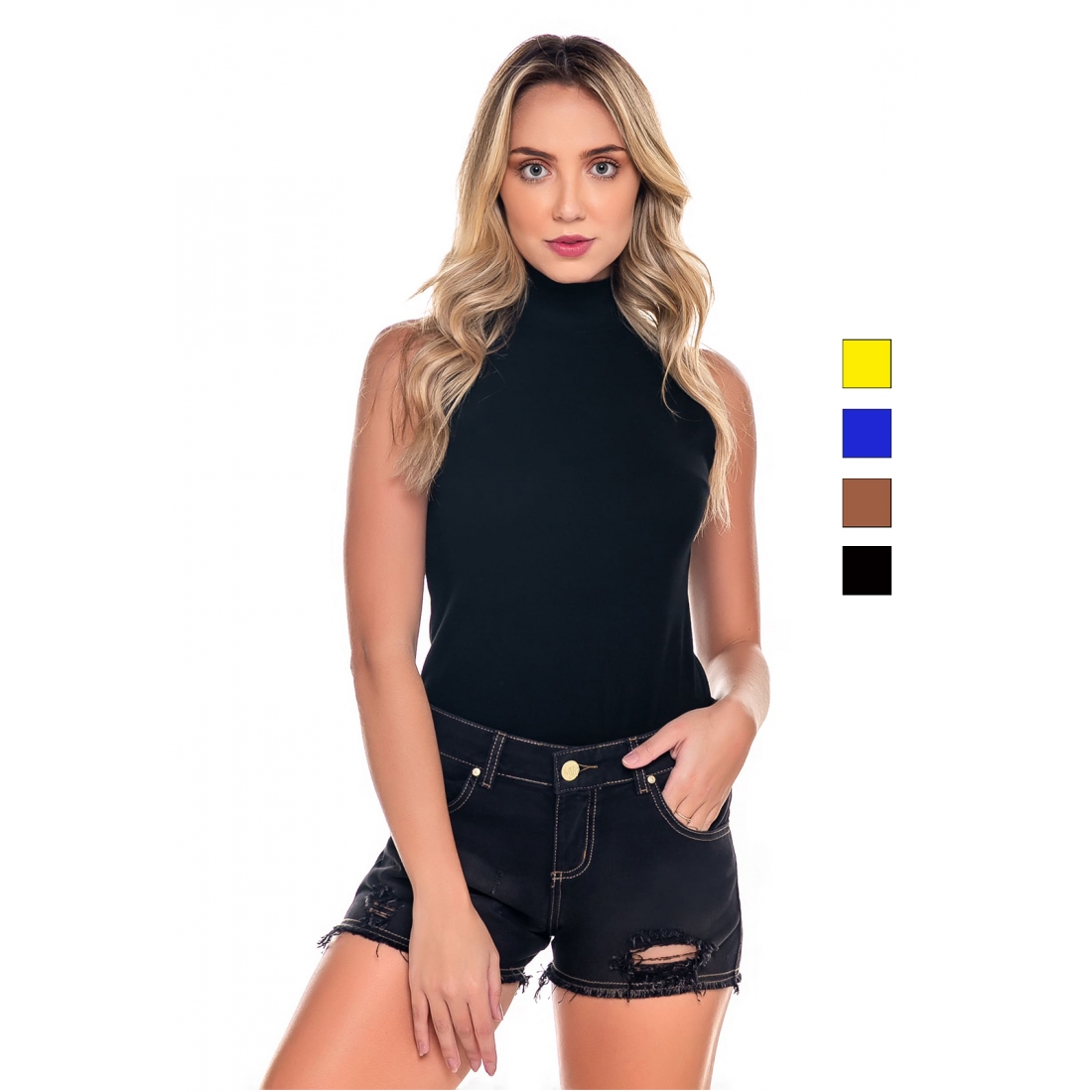 Short Curto em Sarja Colorido