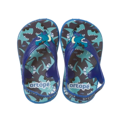 Chinelo Infantil Masculino Ortopé Acqua Tubarão Royal