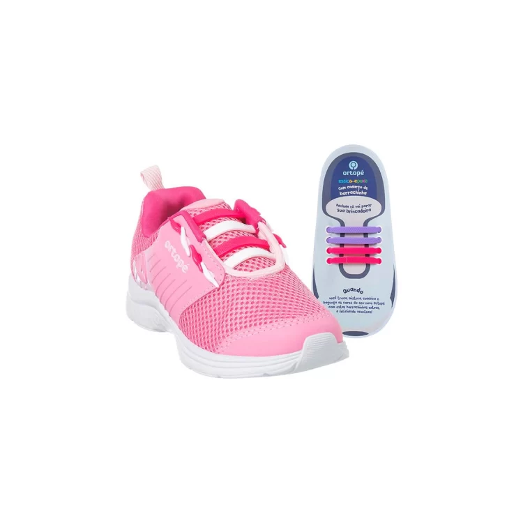 Tênis Infantil Feminino Ortopé Joy Comfy Estica E Puxa Rosa