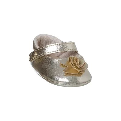 Sapatilha Bebê Feminino Ortopé Ortopézinho Flor Dourado