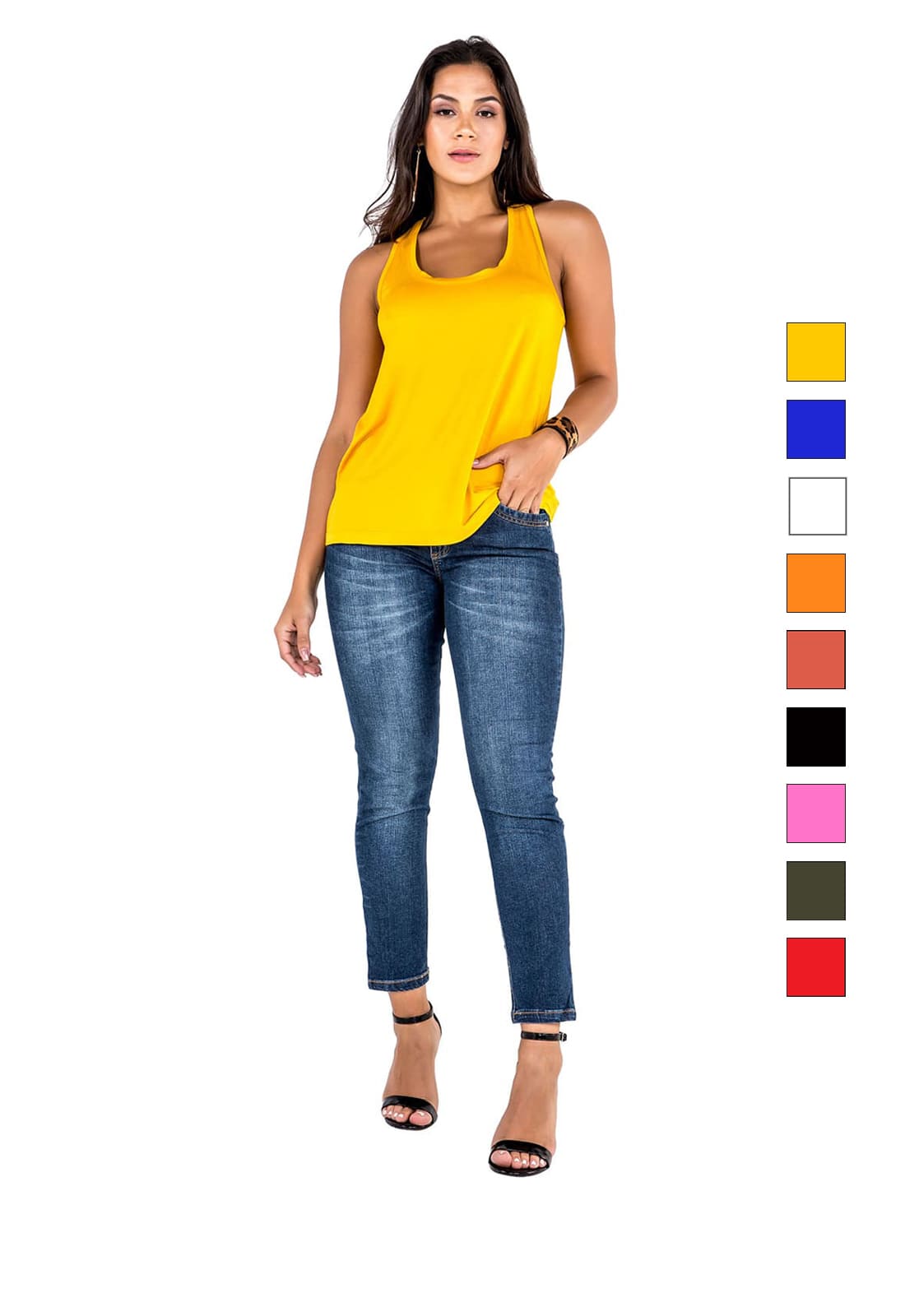 Camiseta Regata Feminina Latifundio - Costas Tipo Nadador