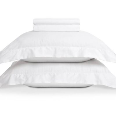 Jogo de Cama King Size Karsten Domos 100% Algodão Cetim 270 Fios (4 Peças) - Branco