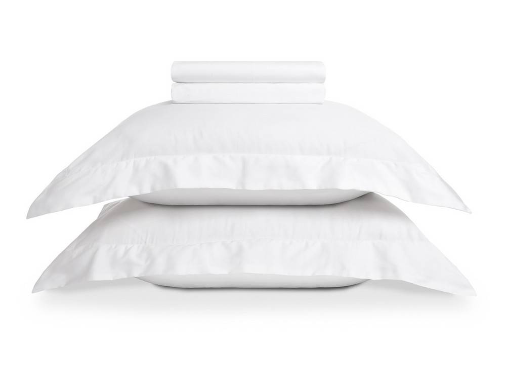 Jogo de Cama King Size Karsten Domos 100% Algodão Cetim 270 Fios (4 Peças) - Branco