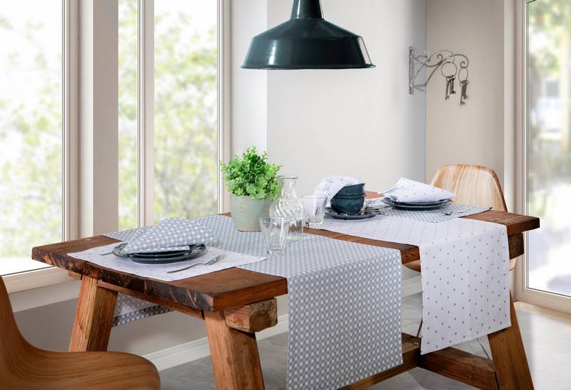 Kit 2 Peças Jogo Americano Naturalle Limpeza Prática Vichy Cinza