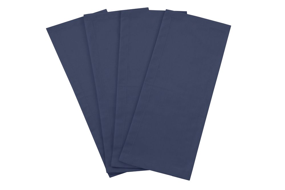 Kit 4 peças Guardanapo de Tecido Naturalle Mesa Lisa Marinho 100% Algodão Percal 200 Fios