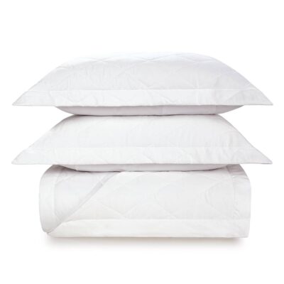 Kit Colcha King Size Karsten Domos 100% Algodão Cetim 270 Fios (3 Peças) - Branco