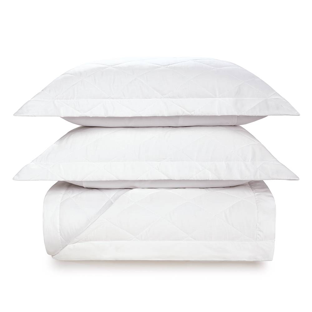 Kit Colcha King Size Karsten Domos 100% Algodão Cetim 270 Fios (3 Peças) - Branco