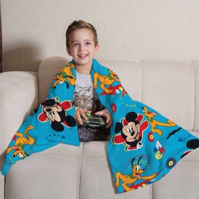 Manta Infantil de Sofá Fleece Lepper Mickey e Pluto