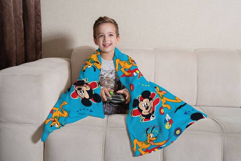 Manta Infantil de Sofá Fleece Lepper Mickey e Pluto
