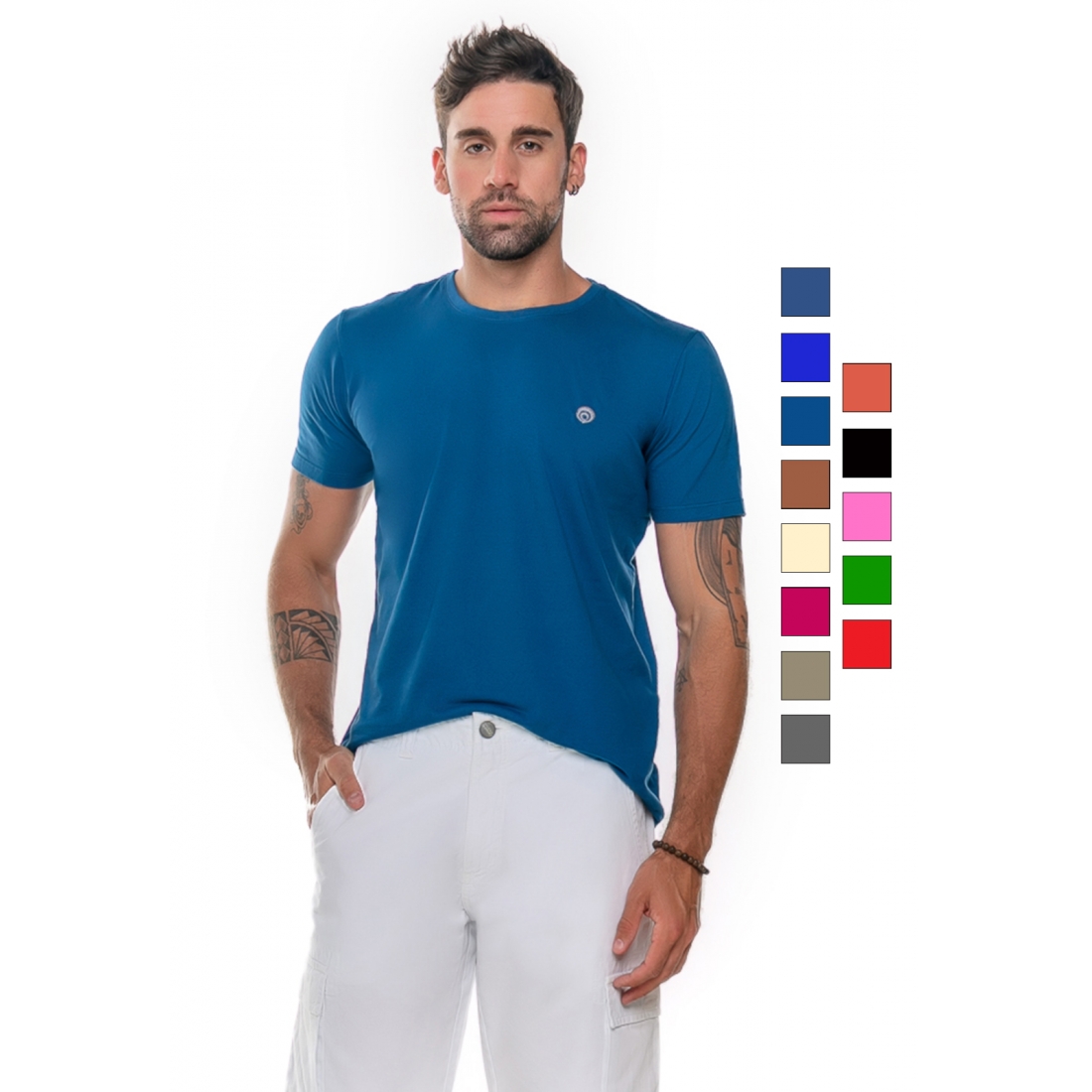 T-shirt Camiseta Masculina 100% Algodão Manga Curta