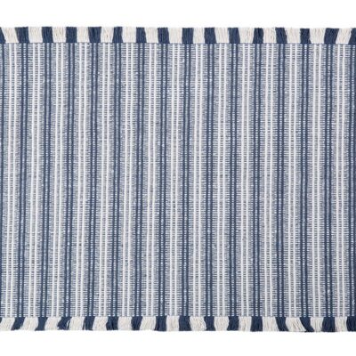 Tapete Para Casa / Cozinha CasaComCasa Listrado Minimalista 100% Algodão 40cm x 60cm (1 peça) - Azul