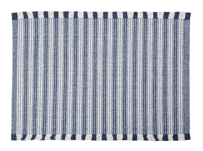 Tapete Para Casa / Cozinha CasaComCasa Listrado Minimalista 100% Algodão 40cm x 60cm (1 peça) - Azul