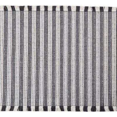 Tapete Para Casa / Cozinha CasaComCasa Listrado Minimalista 100% Algodão 40cm x 60cm (1 peça) - Chumbo