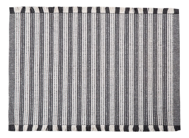 Tapete Para Casa / Cozinha CasaComCasa Listrado Minimalista 100% Algodão 40cm x 60cm (1 peça) - Chumbo