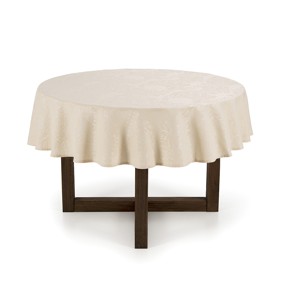 Toalha de Mesa Redonda Karsten Sempre Limpa Mendi 6 Lugares 1,78m - Natural