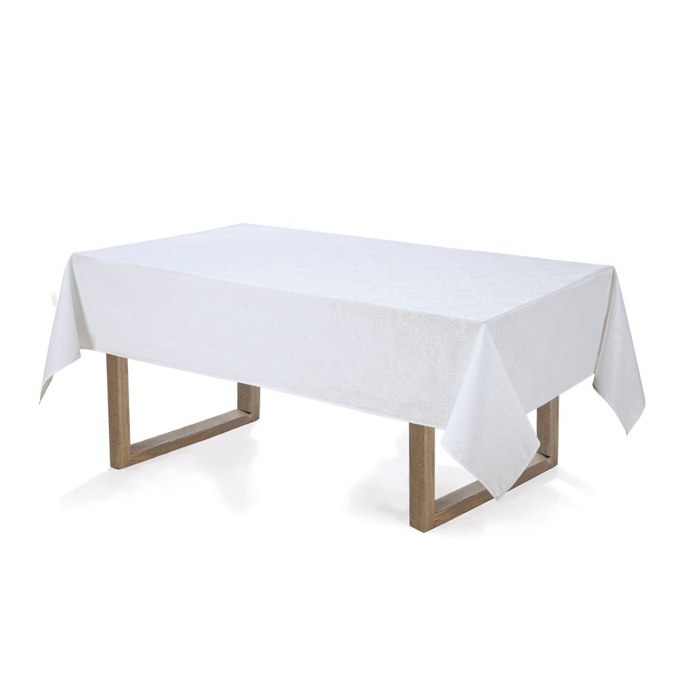 Toalha de Mesa Retangular Karsten Sempre Limpa Vilares 6 Lugares 1,60m x 2,20m - Branco