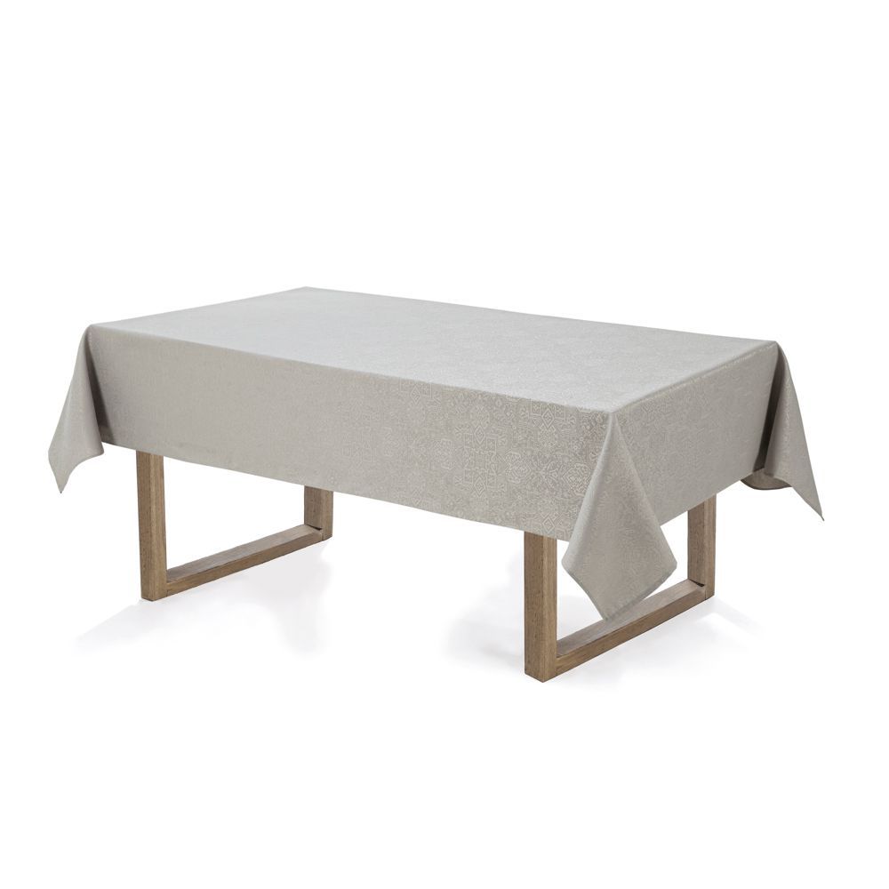 Toalha de Mesa Retangular Karsten Sempre Limpa Vilares 6 Lugares 1,60m x 2,20m - Granizo