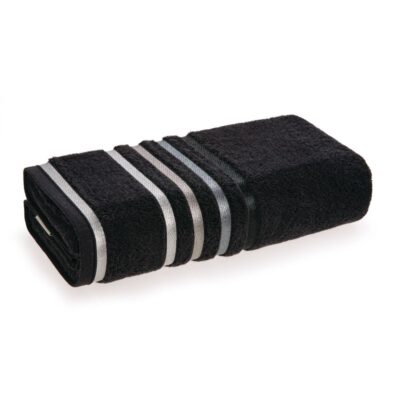 Toalha de Rosto Karsten Lumina Fio Penteado Max - Gramatura 500g/m² - Preto/Cinza