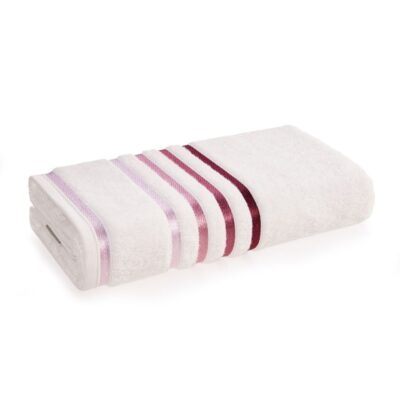 Toalha de Rosto Karsten Lumina Fio Penteado Max - Gramatura 500g/m² - Branco/Rosa