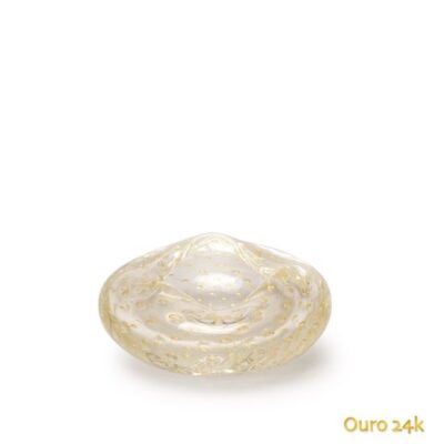 Vaso Oceano Mini 3 Tela Transparente com Ouro Murano Cristais Cadoro