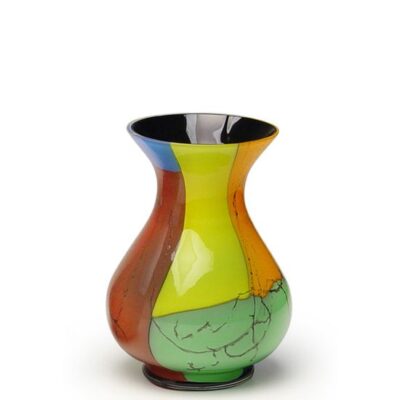 Vaso 85 Milênio Lascas Coloridas Murano Cristais Cadoro