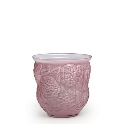 Cachepot Vaso Flores Roxo Leitoso Murano Cristais Cadoro