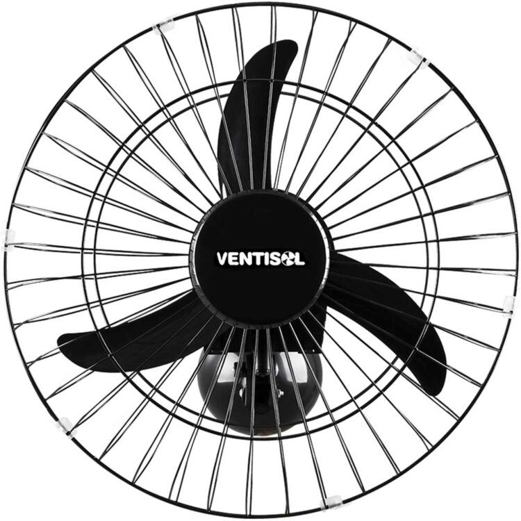 Ventilador de Parede 50cm Premium Preto Bivolt Ventisol