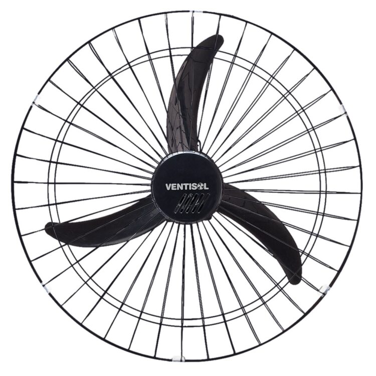 Ventilador de Parede 60cm Ventisol 543 Preto com Grade Aço Bivolt