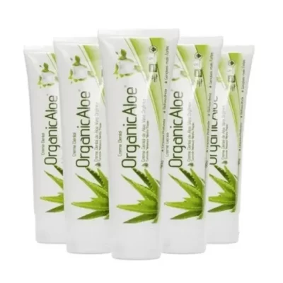 Kit com 5 Un. Creme Dental Orgânico com Aloe Vera OrganicAloe 90g