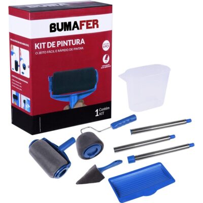 Kit de Pintura com Rolo Recarregável 8 Peças Bumafer