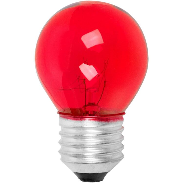 Lâmpada Bolinha 15W E27 Vermelha Incandescente Liege 220V