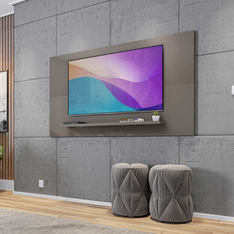 Painel 158cm para TV até 60 Polegadas Esmeralda Casa D Cinza Pérola