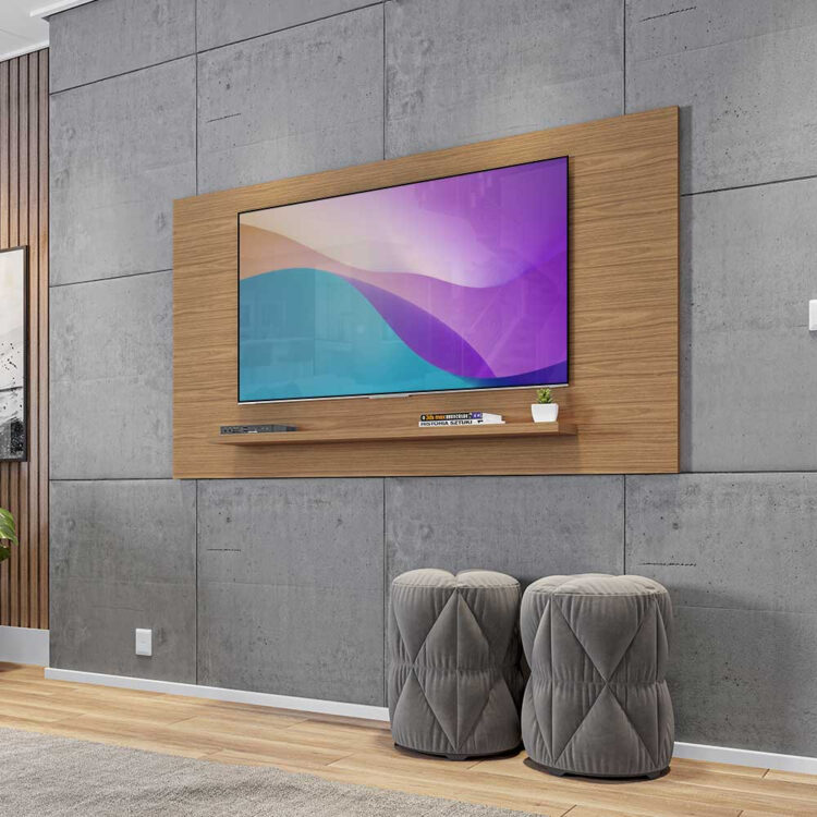 Painel TV Quarto 60 Polegadas Noce Esmeralda Casa D