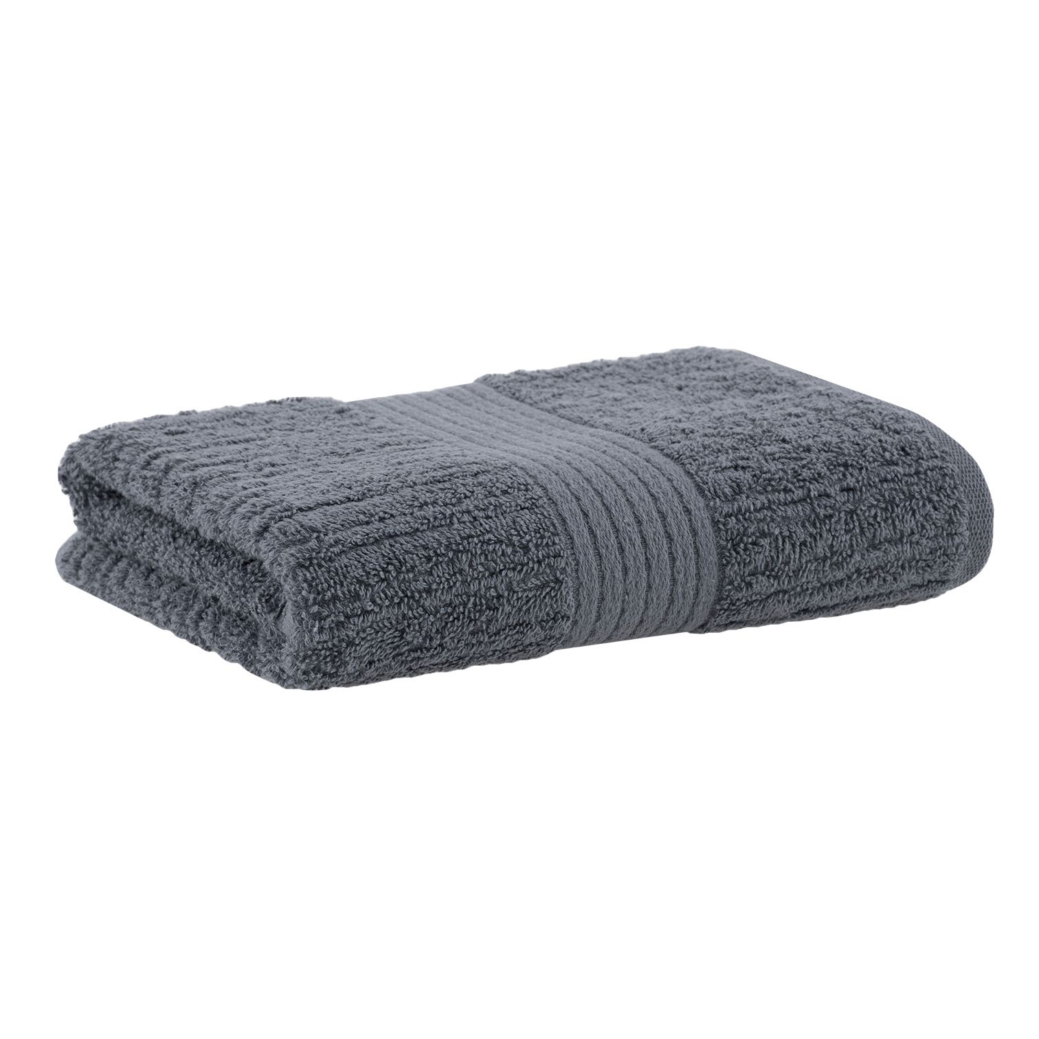 Toalha de Rosto Buddemeyer Fio Penteado Canelado 100% Algodão - Gramatura: 480 g/m² - Cinza - 1835