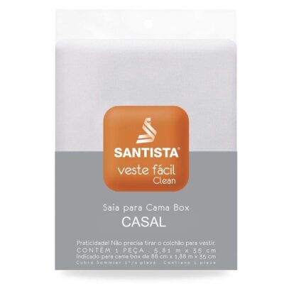 saia para cama box casal santista veste fácil clean branco