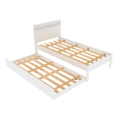 Cama Auxiliar de Solteiro CM8008 Branco Tecnomobili