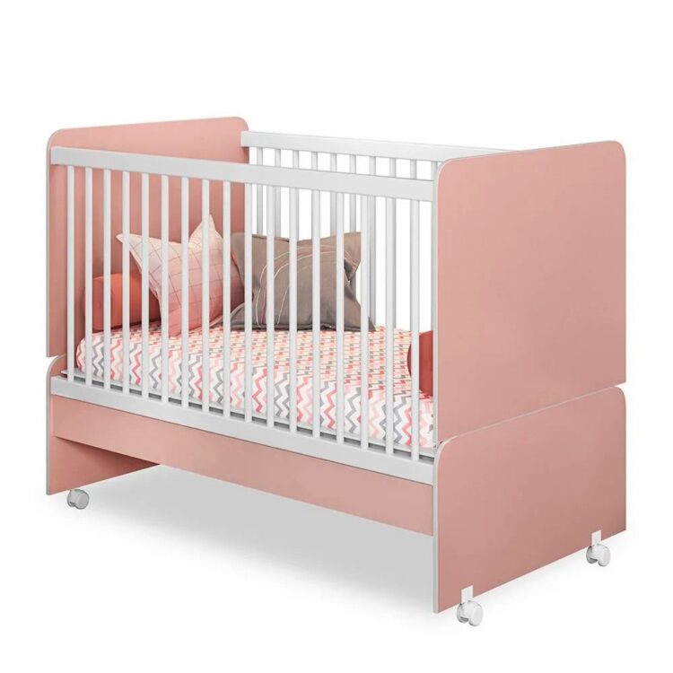 Berço Mini Cama Encanto Rose/Branco Peternella