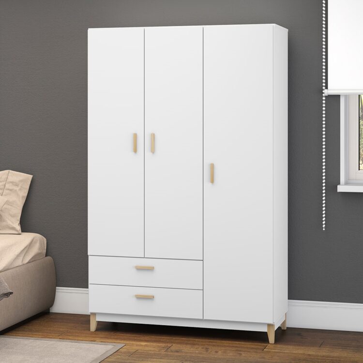 Guarda-Roupa Solteiro 03 Portas e 02 Gavetas LE 6019 Branco