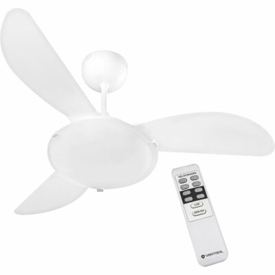 Ventilador Luminária de Teto Sunny Branca 2Xe27 127V Ventisol