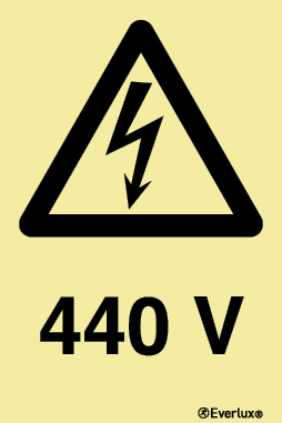 Alerta risco de choque elétrico 440v